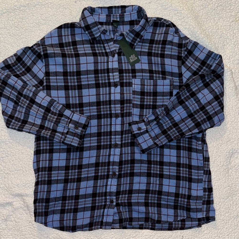 Wild Fable Blue and Black Flannel Shirt